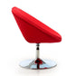 Manhattan Comfort Perch Red & Polished Chrome Wool Blend Adjustable Chair