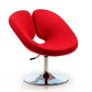 Manhattan Comfort Perch Red & Polished Chrome Wool Blend Adjustable Chair