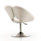 Manhattan Comfort Perch White & Polished Chrome Faux Leather Adjustable Chair