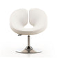 Manhattan Comfort Perch White & Polished Chrome Faux Leather Adjustable Chair