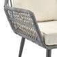 Manhattan Comfort Portofino Rope Wicker 4-Piece Patio Conversation Set With Cushions In Cream