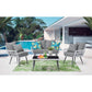 Manhattan Comfort Portofino Rope Wicker 4-Piece Patio Conversation Set With Cushions In Gray
