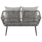 Manhattan Comfort Portofino Rope Wicker 4-Piece Patio Conversation Set With Cushions In Gray