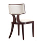 Manhattan Comfort Pulitzer Pearl White & Walnut Faux Leather Dining Chairs In A Set Of 2