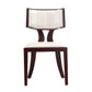 Manhattan Comfort Pulitzer Pearl White & Walnut Faux Leather Dining Chairs In A Set Of 2