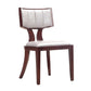 Manhattan Comfort Pulitzer Silver & Walnut Faux Leather Dining Chairs In A Set Of 2