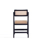 Manhattan Comfort Pullman Black & Natural Cane Folding Dining Chairs In A Set Of 2