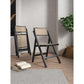 Manhattan Comfort Pullman Black & Natural Cane Folding Dining Chairs In A Set Of 4
