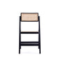 Manhattan Comfort Pullman Black & Natural Cane Folding Dining Chairs In A Set Of 4