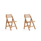 Manhattan Comfort Pullman Nature Cane Folding Dining Chairs In A Set Of 2