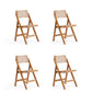Manhattan Comfort Pullman Nature Cane Folding Dining Chairs In A Set Of 4