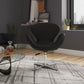 Manhattan Comfort Raspberry Black & Polished Chrome Faux Leather Adjustable Swivel Chair