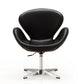 Manhattan Comfort Raspberry Black & Polished Chrome Faux Leather Adjustable Swivel Chair