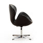 Manhattan Comfort Raspberry Black & Polished Chrome Faux Leather Adjustable Swivel Chair