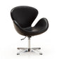 Manhattan Comfort Raspberry Black & Polished Chrome Faux Leather Adjustable Swivel Chair