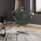 Manhattan Comfort Raspberry Forest Green & Polished Chrome Faux Leather Adjustable Swivel Chair