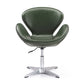 Manhattan Comfort Raspberry Forest Green & Polished Chrome Faux Leather Adjustable Swivel Chair