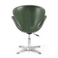 Manhattan Comfort Raspberry Forest Green & Polished Chrome Faux Leather Adjustable Swivel Chair