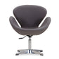 Manhattan Comfort Raspberry Gray & Polished Chrome Wool Blend Adjustable Swivel Chair