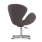 Manhattan Comfort Raspberry Gray & Polished Chrome Wool Blend Adjustable Swivel Chair