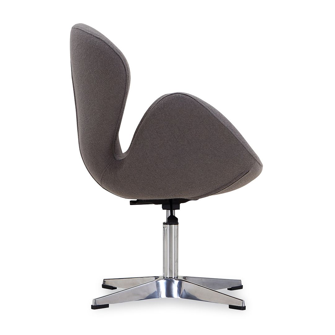 Manhattan Comfort Raspberry Gray & Polished Chrome Wool Blend Adjustable Swivel Chair