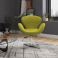 Manhattan Comfort Raspberry Green & Polished Chrome Wool Blend Adjustable Swivel Chair