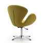 Manhattan Comfort Raspberry Green & Polished Chrome Wool Blend Adjustable Swivel Chair