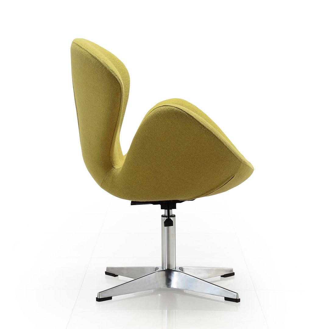 Manhattan Comfort Raspberry Green & Polished Chrome Wool Blend Adjustable Swivel Chair