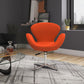 Manhattan Comfort Raspberry Orange & Polished Chrome Wool Blend Adjustable Swivel Chair