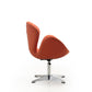 Manhattan Comfort Raspberry Orange & Polished Chrome Wool Blend Adjustable Swivel Chair