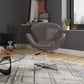 Manhattan Comfort Raspberry Pebble & Polished Chrome Faux Leather Adjustable Swivel Chair