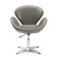 Manhattan Comfort Raspberry Pebble & Polished Chrome Faux Leather Adjustable Swivel Chair