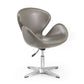 Manhattan Comfort Raspberry Pebble & Polished Chrome Faux Leather Adjustable Swivel Chair