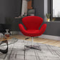 Manhattan Comfort Raspberry Red & Polished Chrome Wool Blend Adjustable Swivel Chair