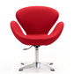 Manhattan Comfort Raspberry Red & Polished Chrome Wool Blend Adjustable Swivel Chair
