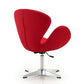Manhattan Comfort Raspberry Red & Polished Chrome Wool Blend Adjustable Swivel Chair