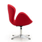 Manhattan Comfort Raspberry Red & Polished Chrome Wool Blend Adjustable Swivel Chair