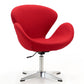 Manhattan Comfort Raspberry Red & Polished Chrome Wool Blend Adjustable Swivel Chair