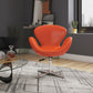 Manhattan Comfort Raspberry Tangerine & Polished Chrome Faux Leather Adjustable Swivel Chair