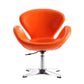 Manhattan Comfort Raspberry Tangerine & Polished Chrome Faux Leather Adjustable Swivel Chair