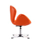Manhattan Comfort Raspberry Tangerine & Polished Chrome Faux Leather Adjustable Swivel Chair