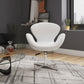 Manhattan Comfort Raspberry White & Polished Chrome Faux Leather Adjustable Swivel Chair