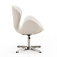 Manhattan Comfort Raspberry White & Polished Chrome Faux Leather Adjustable Swivel Chair