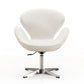 Manhattan Comfort Raspberry White & Polished Chrome Faux Leather Adjustable Swivel Chair