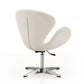 Manhattan Comfort Raspberry White & Polished Chrome Faux Leather Adjustable Swivel Chair