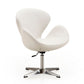 Manhattan Comfort Raspberry White & Polished Chrome Faux Leather Adjustable Swivel Chair