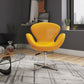 Manhattan Comfort Raspberry Yellow & Polished Chrome Faux Leather Adjustable Swivel Chair