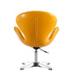 Manhattan Comfort Raspberry Yellow & Polished Chrome Faux Leather Adjustable Swivel Chair