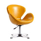 Manhattan Comfort Raspberry Yellow & Polished Chrome Faux Leather Adjustable Swivel Chair