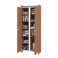 Manhattan Comfort Ratzer Brown & White Storage Cabinet With 11 Shelves